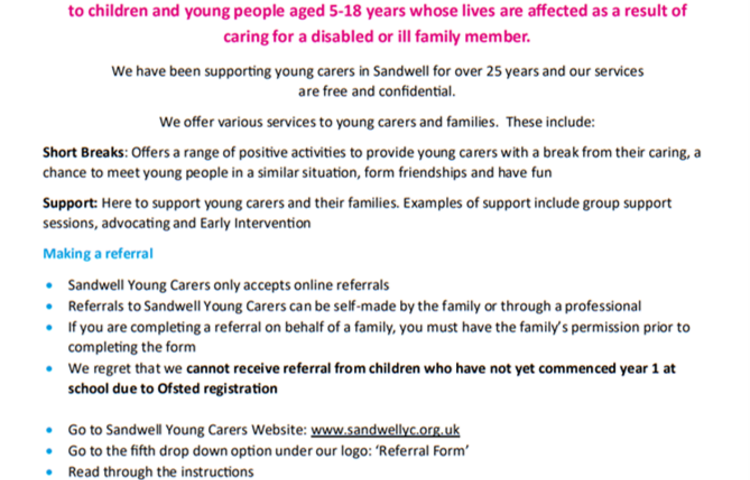 Image of Young Carer Services and Referral